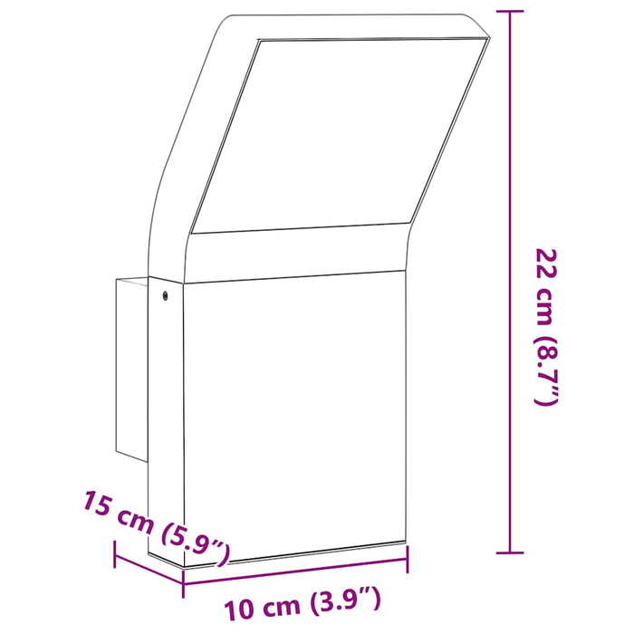 Lampă exterioară de perete cu LED, alb, aluminiu turnat - WALTI WALTI