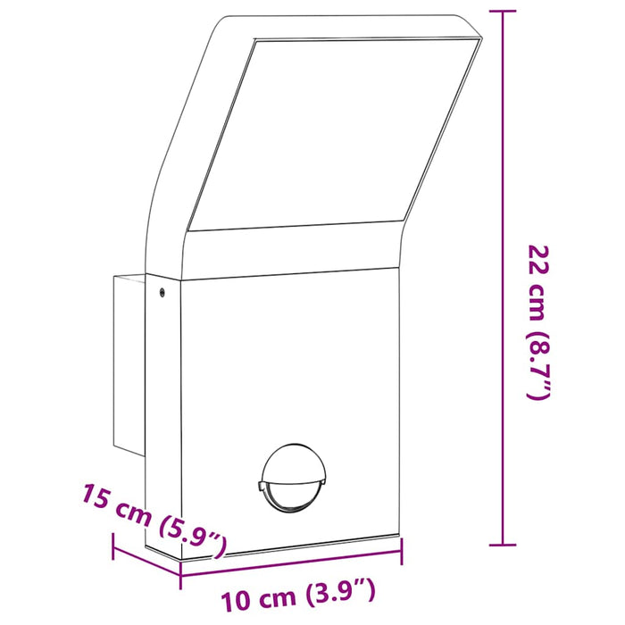 Lampă exterioară de perete cu LED/senzor, alb, aluminiu turnat - WALTI WALTI