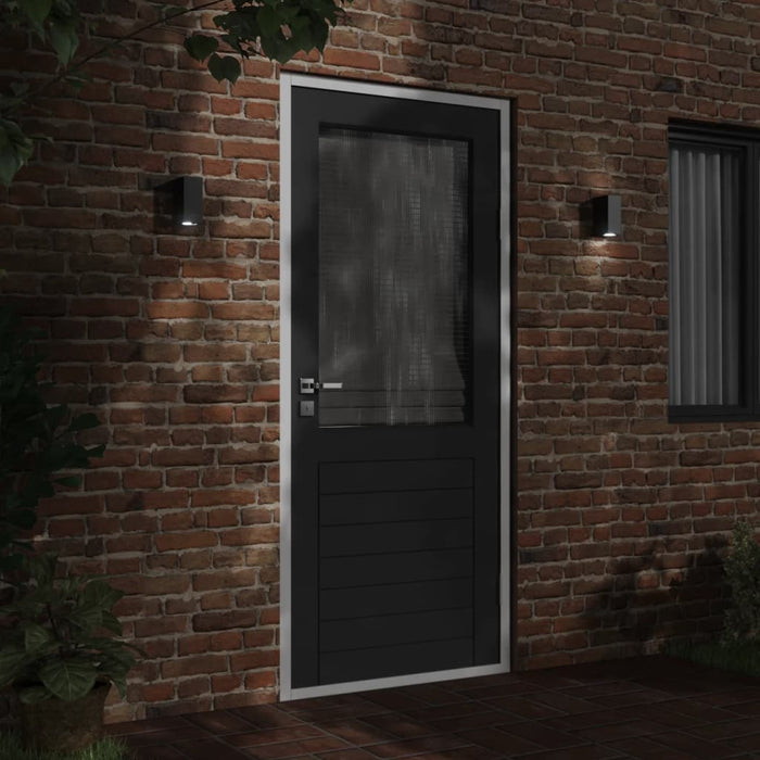 Lămpi exterioare de perete cu LED 2 buc. negru, aluminiu turnat - WALTI WALTI