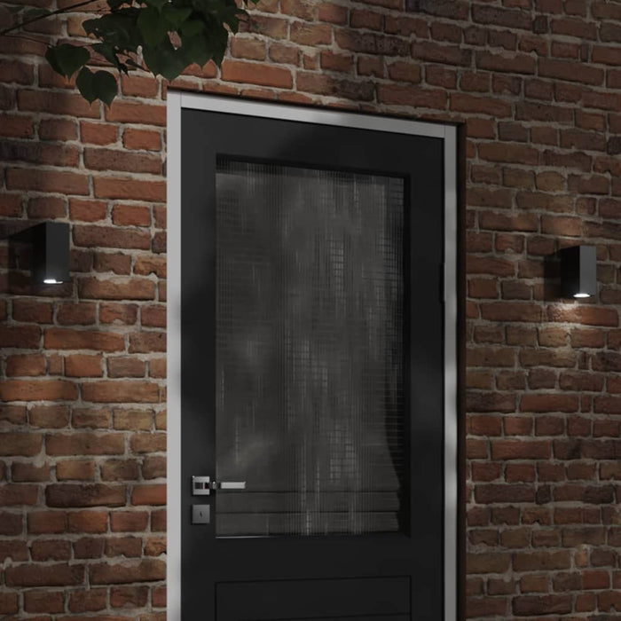 Lămpi exterioare de perete cu LED 2 buc. negru, aluminiu turnat - WALTI WALTI