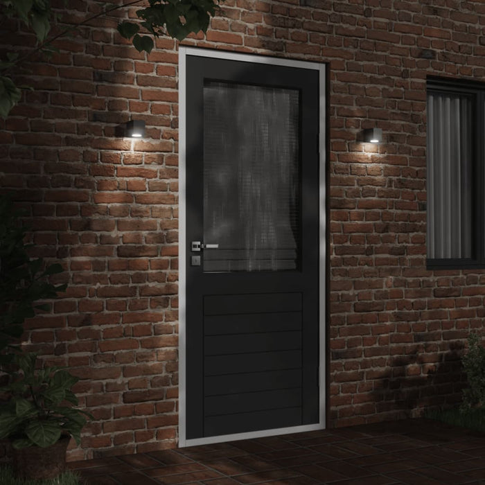 Lămpi exterioare de perete cu LED 2 buc. negru, aluminiu turnat - WALTI WALTI