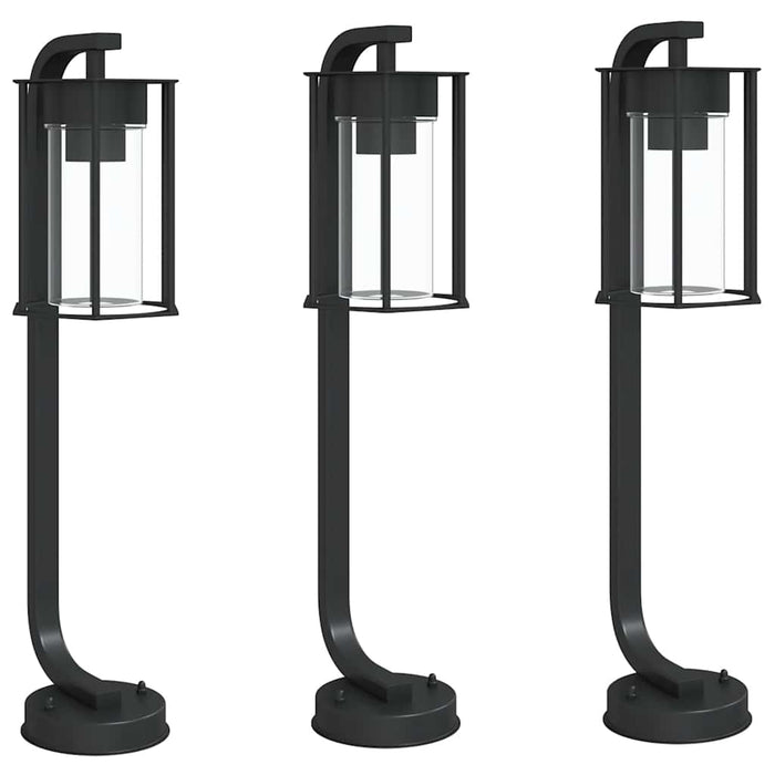 Lămpi de podea de exterior 3 buc. negru 60 cm oțel inoxidabil - WALTI WALTI