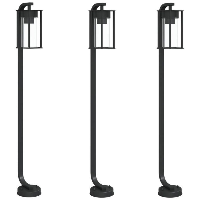 Lămpi de podea de exterior 3 buc. negru 100 cm oțel inoxidabil - WALTI WALTI