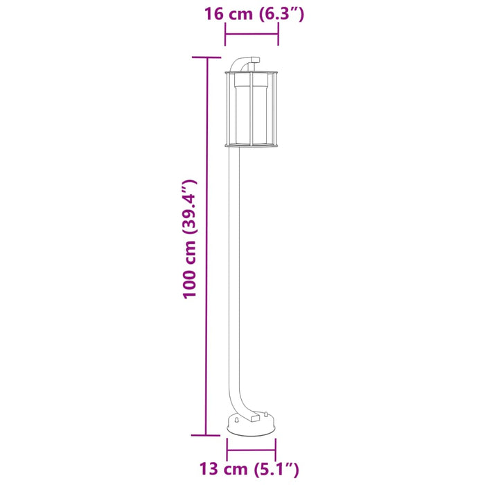 Lămpi de podea de exterior 3 buc. negru 100 cm oțel inoxidabil - WALTI WALTI