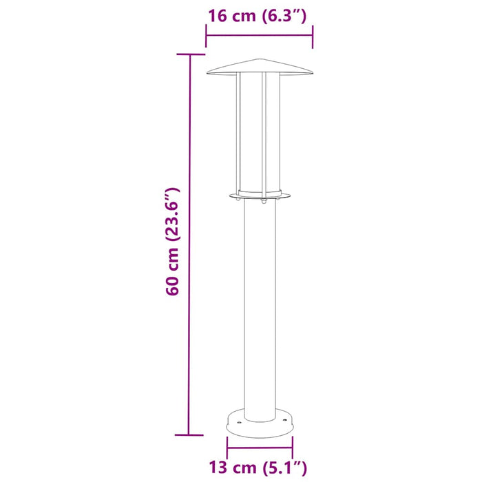 Lampă exterioară de podea, negru, 60 cm, oțel inoxidabil WALTI