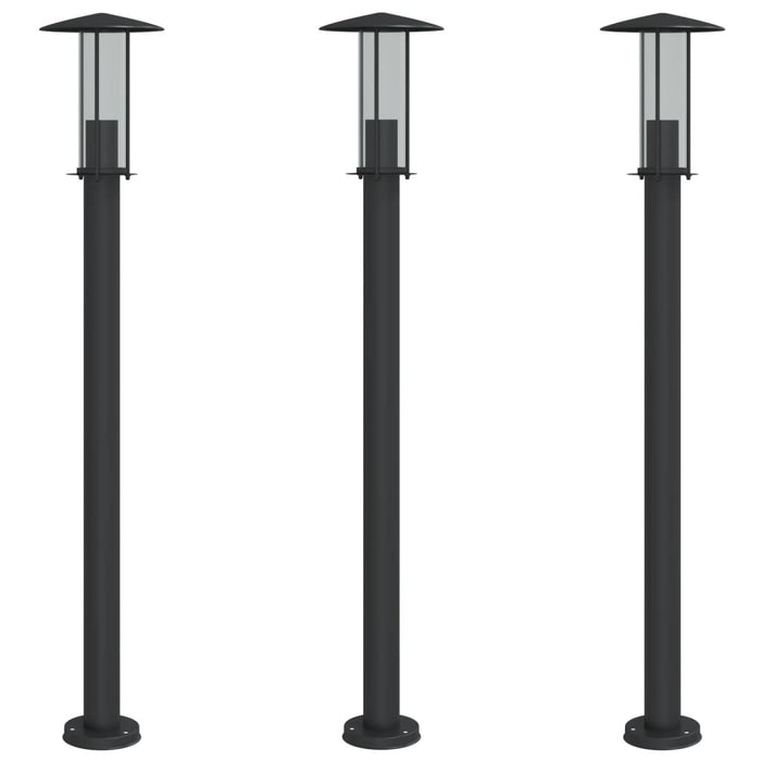 Lămpi de podea de exterior 3 buc. negru 100 cm oțel inoxidabil - WALTI WALTI