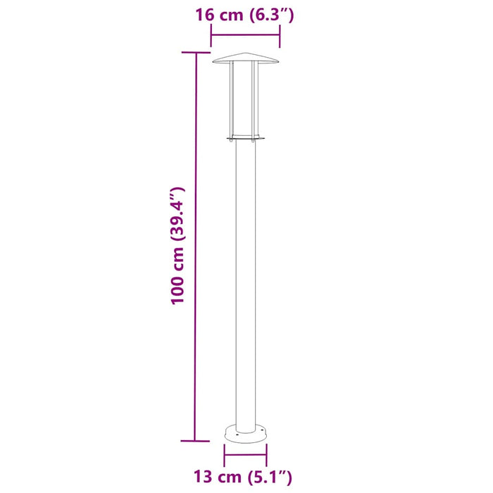 Lămpi de podea de exterior 3 buc. negru 100 cm oțel inoxidabil - WALTI WALTI