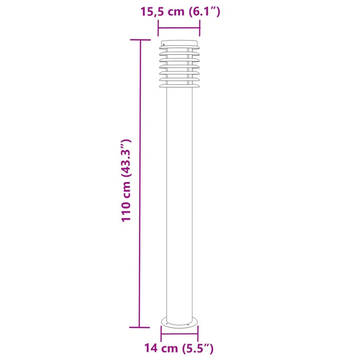 Lampă exterioară de podea, argintiu, 110 cm, oțel inoxidabil - WALTI WALTI