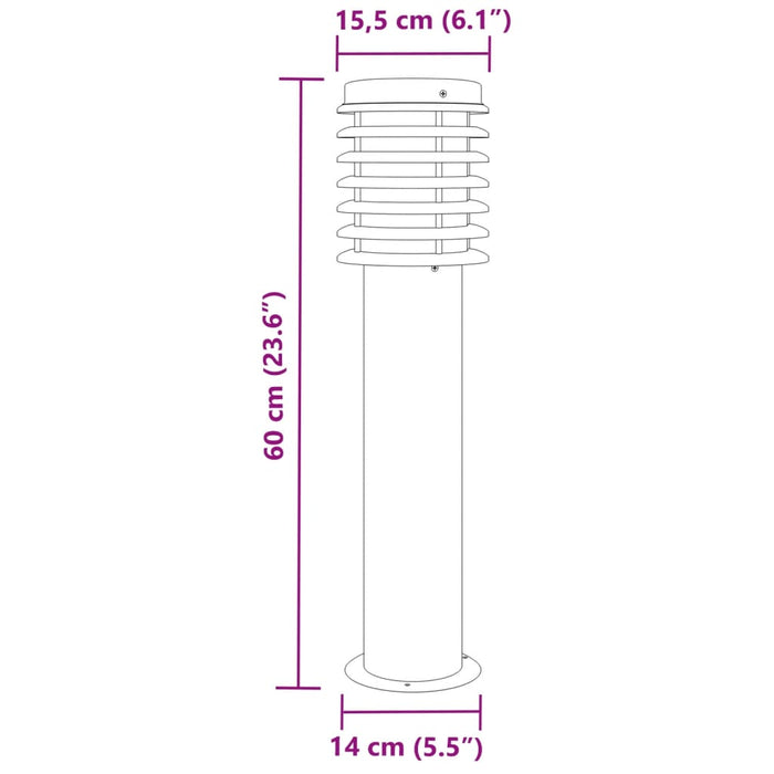 Lampă exterioară de podea, negru, 60 cm, oțel inoxidabil - WALTI WALTI