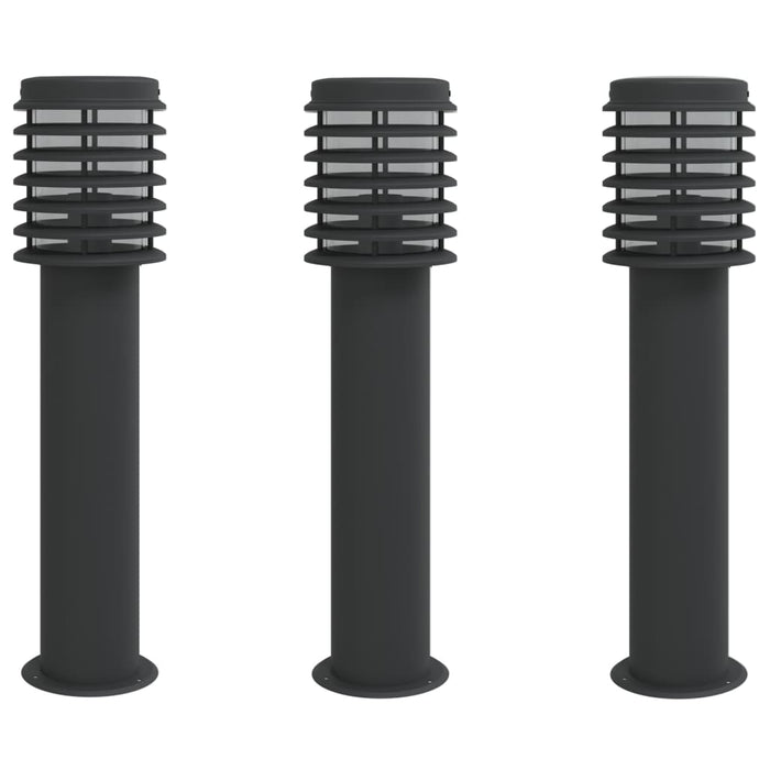 Lămpi de podea de exterior 3 buc. negru 60 cm oțel inoxidabil - WALTI WALTI