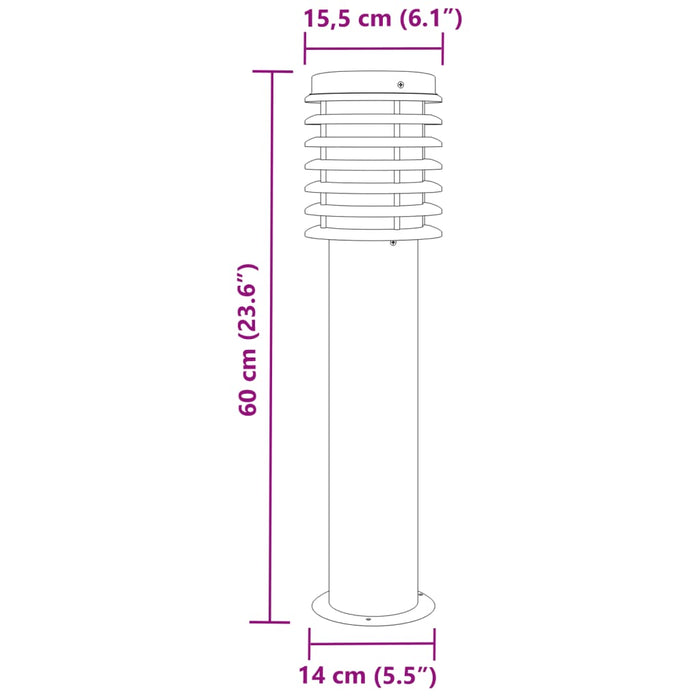 Lămpi de podea de exterior 3 buc. negru 60 cm oțel inoxidabil - WALTI WALTI