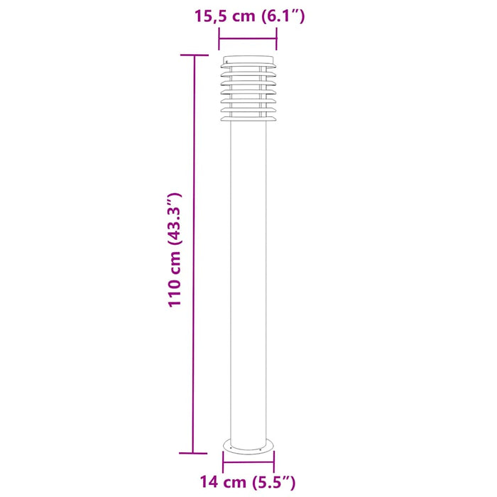 Lămpi de podea de exterior 3 buc. negru 110 cm oțel inoxidabil - WALTI WALTI