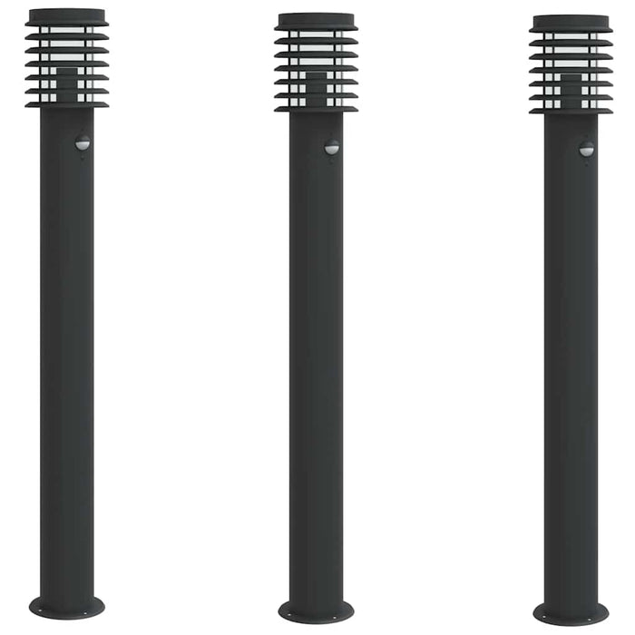Lămpi exterioare de podea senzori 3 buc. negru 110 cm oțel inox - WALTI WALTI