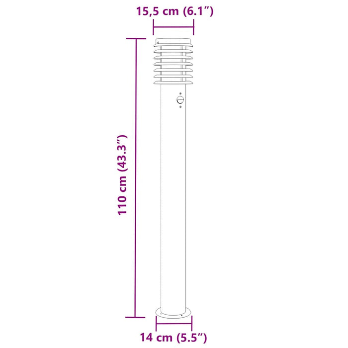 Lămpi exterioare de podea senzori 3 buc. negru 110 cm oțel inox - WALTI WALTI