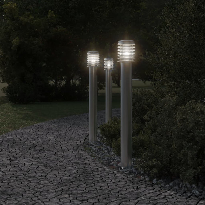 Lampă de podea de exterior cu priză, argintiu, 110cm, oțel inox - WALTI WALTI