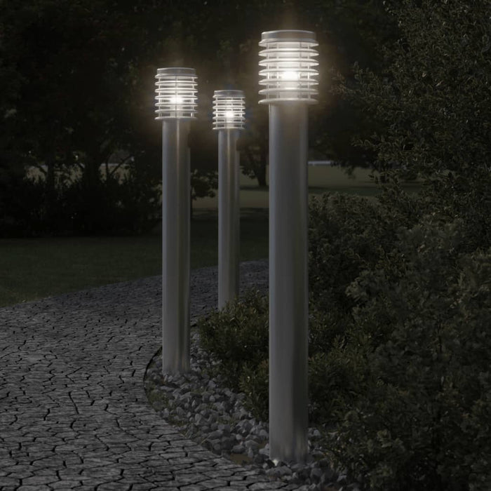 Lampă de podea de exterior cu priză, argintiu, 110cm, oțel inox - WALTI WALTI