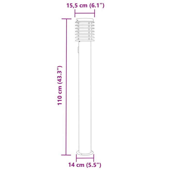 Lampă exterioară de podea cu priză, negru, 110 cm, oțel inox - WALTI WALTI
