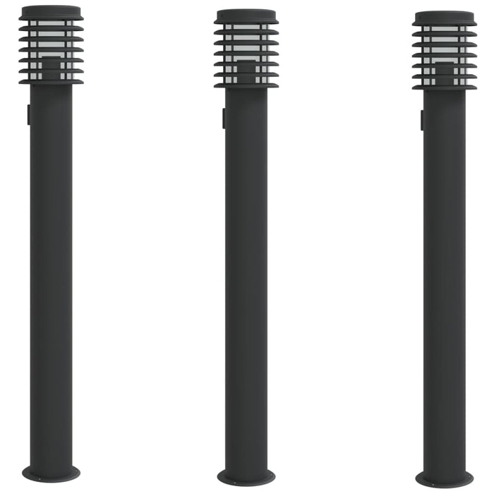 Lămpi de podea de exterior 3 buc negru 110 cm oțel inoxidabil - WALTI WALTI