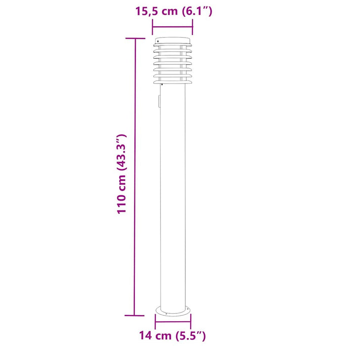 Lămpi de podea de exterior 3 buc negru 110 cm oțel inoxidabil - WALTI WALTI