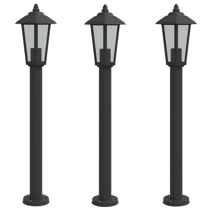Lămpi de podea de exterior 3 buc. negru 80 cm oțel inoxidabil - WALTI WALTI