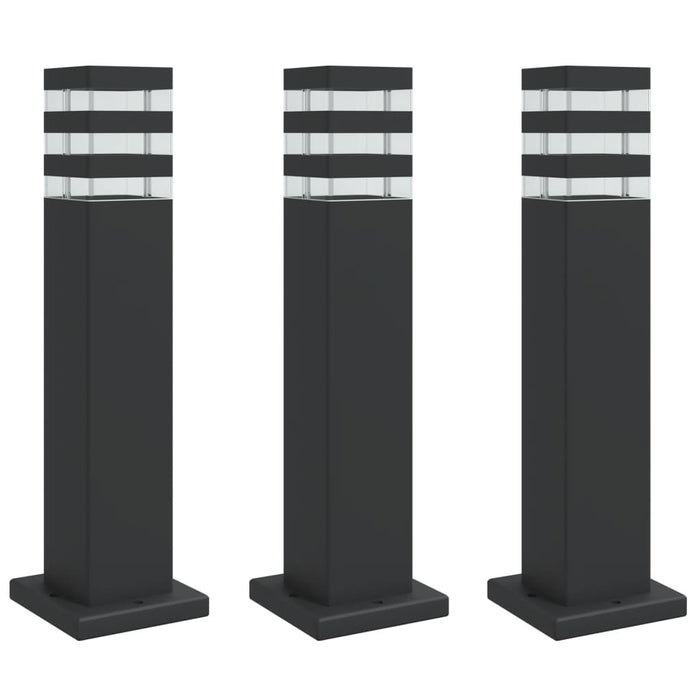 Lămpi de podea de exterior, 3 buc., negru, 50 cm, aluminiu - WALTI WALTI
