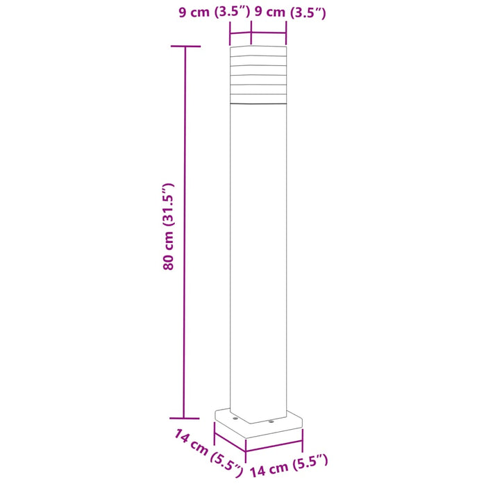 Lămpi de podea de exterior, 3 buc., negru, 80 cm, aluminiu - WALTI WALTI