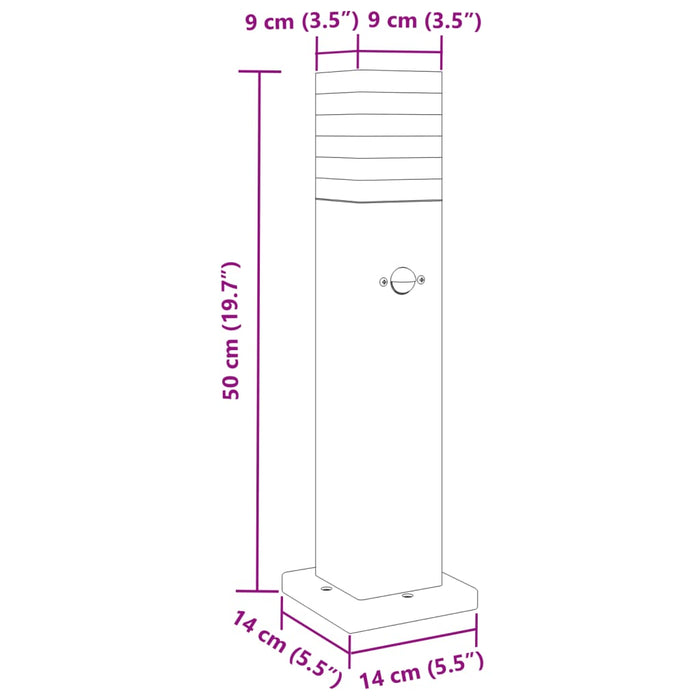 Lămpi podea exterior cu senzor, 3 buc., negru, 50 cm, aluminiu - WALTI WALTI