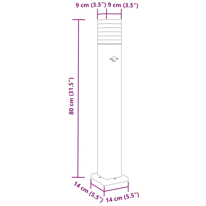 Lampă exterioară de podea cu senzor, negru, 80 cm, aluminiu - WALTI WALTI