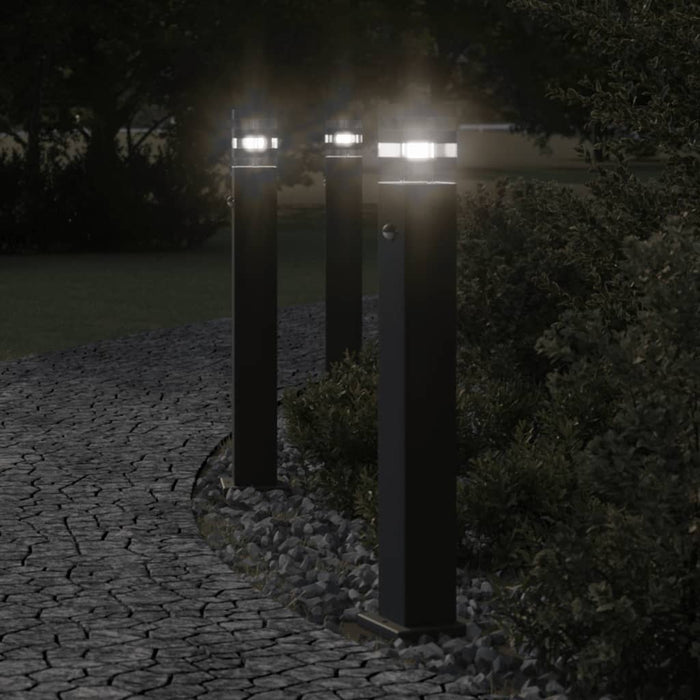 Lampă exterioară de podea cu senzor, negru, 80 cm, aluminiu - WALTI WALTI