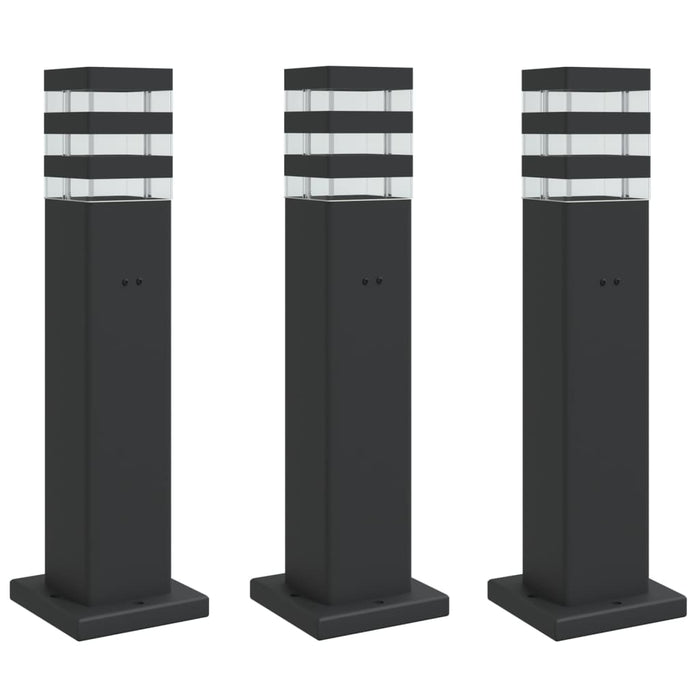 Lămpi exterioare de podea cu priză, 3 buc. negru 50 cm aluminiu - WALTI WALTI