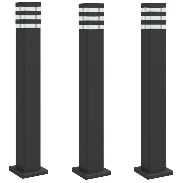 Lămpi exterioare de podea cu priză, 3 buc. negru 80 cm aluminiu - WALTI WALTI