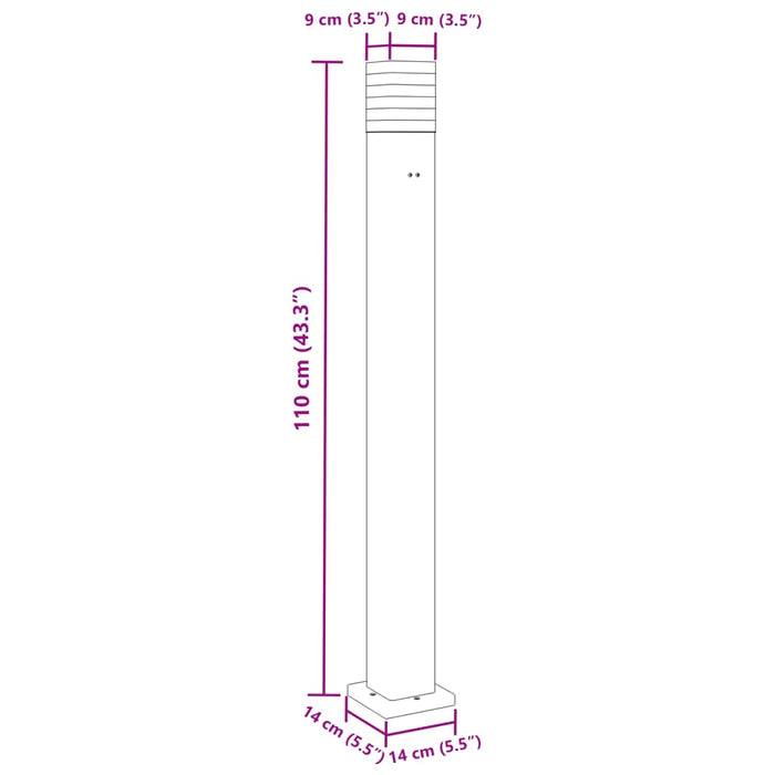 Lampă exterioară de podea cu priză, negru, 110 cm, aluminiu - WALTI WALTI