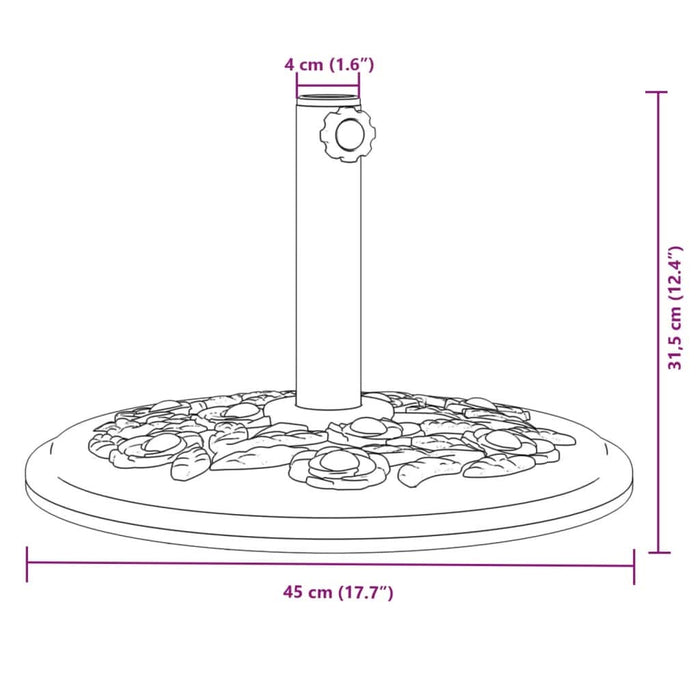 Suport umbrelă pentru stâlpi Ø38 / 48 mm, 12 kg, rotund - WALTI WALTI