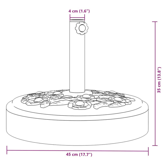 Suport umbrelă pentru stâlpi Ø38 / 48 mm, 25 kg, rotund - WALTI WALTI