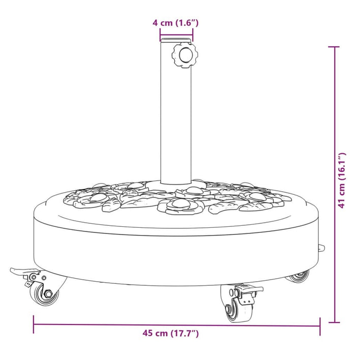Suport umbrelă pentru stâlpi Ø38 / 48 mm, 27 kg, rotund - WALTI WALTI