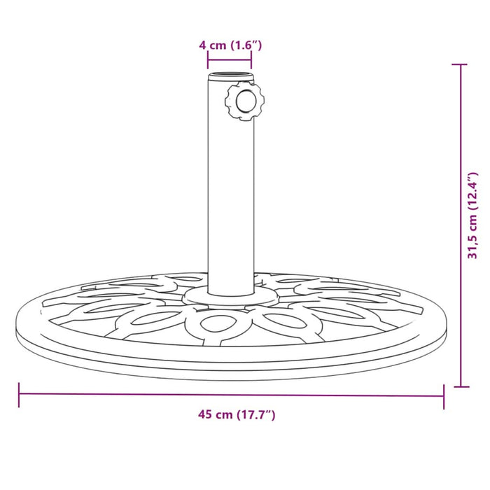 Suport umbrelă pentru stâlpi Ø38 / 48 mm, 12 kg, rotund - WALTI WALTI