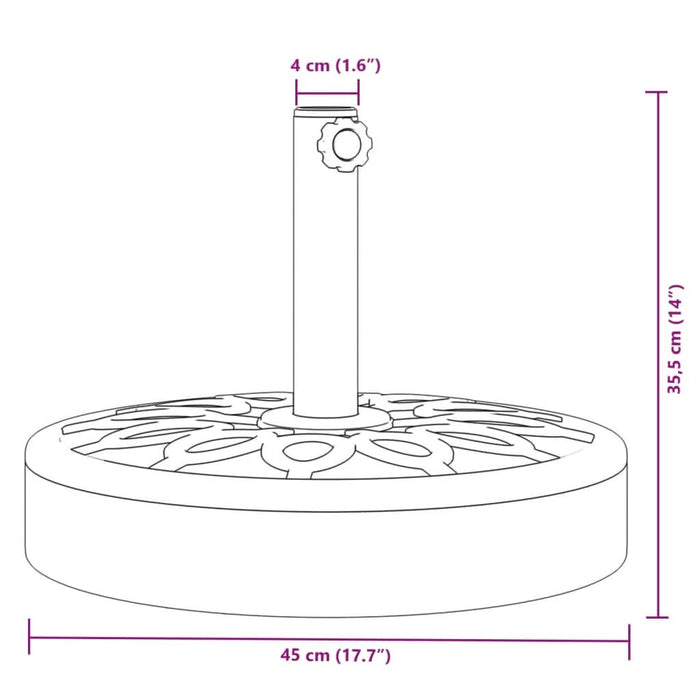Suport umbrelă pentru stâlpi Ø38 / 48 mm, 25 kg, rotund - WALTI WALTI