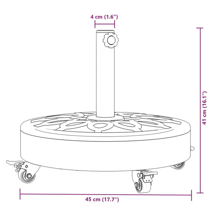 Suport umbrelă pentru stâlpi Ø38 / 48 mm, 27 kg, rotund - WALTI WALTI
