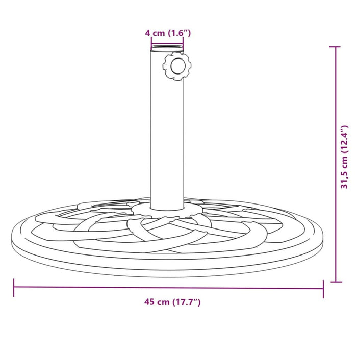 Suport umbrelă pentru stâlpi Ø38 / 48 mm, 12 kg, rotund - WALTI WALTI