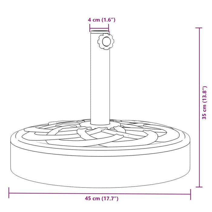 Suport umbrelă pentru stâlpi Ø38 / 48 mm, 25 kg, rotund - WALTI WALTI