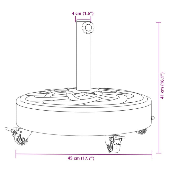 Suport umbrelă pentru stâlpi Ø38 / 48 mm, 27 kg, rotund - WALTI WALTI