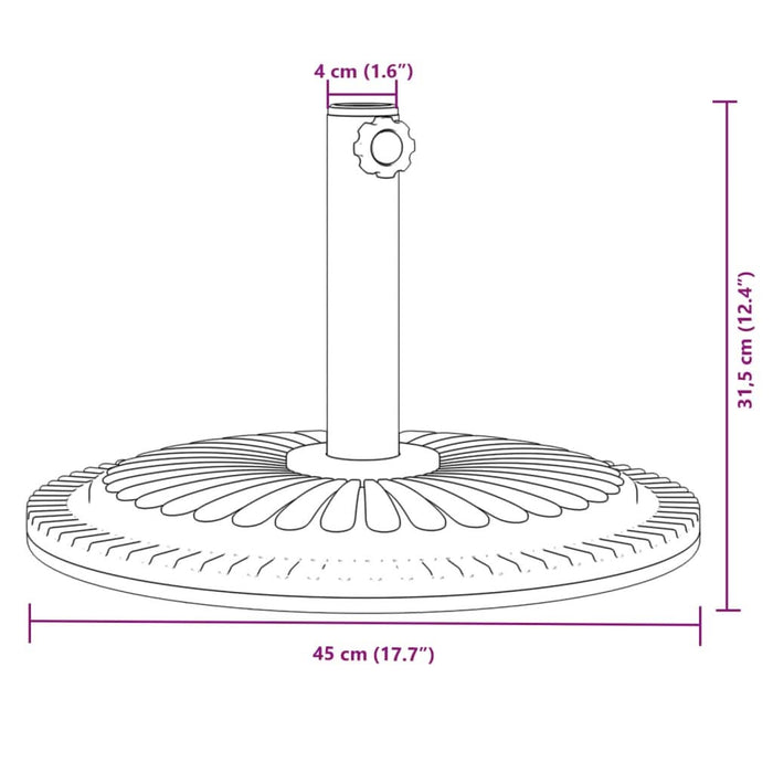Suport umbrelă pentru stâlpi Ø38 / 48 mm, 12 kg, rotund - WALTI WALTI