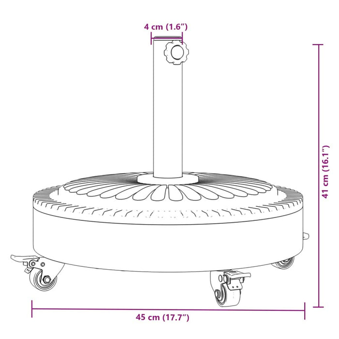 Suport umbrelă pentru stâlpi Ø38 / 48 mm, 27 kg, rotund - WALTI WALTI