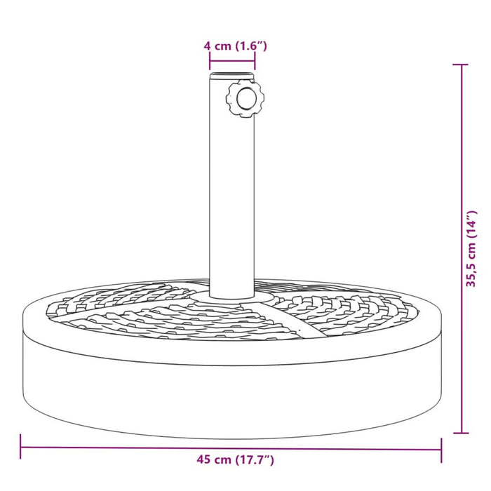 Suport umbrelă pentru stâlpi Ø38 / 48 mm, 25 kg, rotund - WALTI WALTI