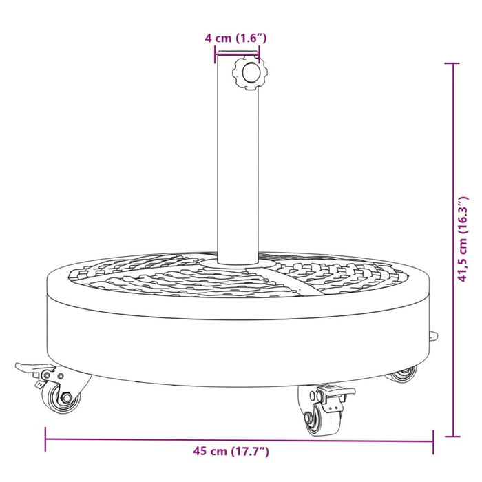 Suport umbrelă pentru stâlpi Ø38 / 48 mm, 27 kg, rotund - WALTI WALTI