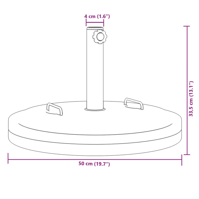 Suport umbrelă pentru stâlpi Ø38 / 48 mm, 25 kg, rotund - WALTI WALTI
