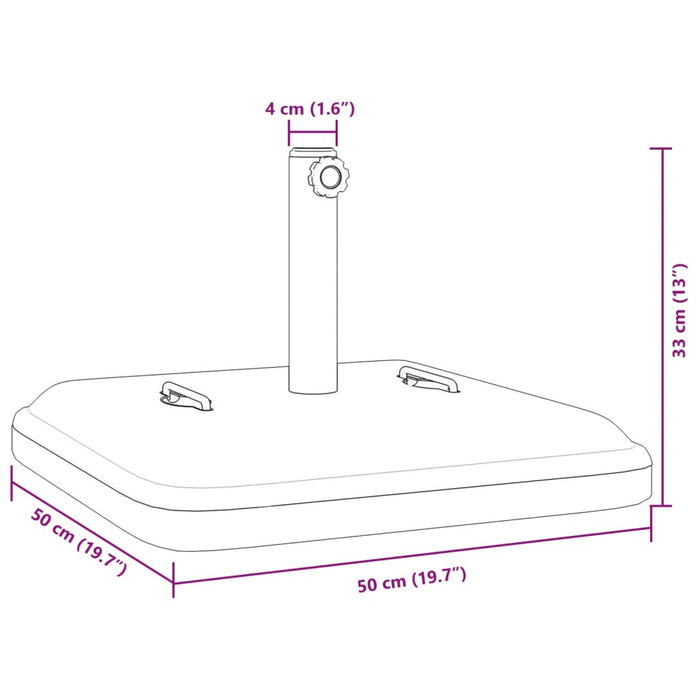 Suport umbrelă pentru stâlpi Ø38 / 48 mm, 27 kg, pătrat - WALTI WALTI