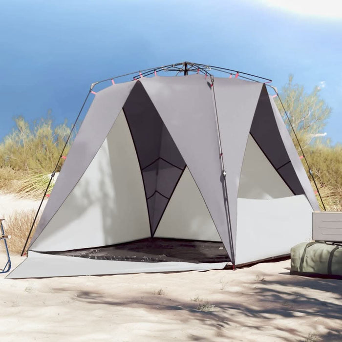 Cort camping 4 persoane gri impermeabil setare rapidă - WALTI WALTI
