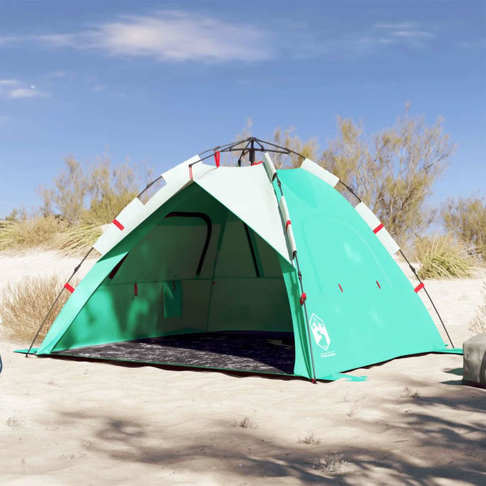 Cort camping 3 persoane verde marin impermeabil setare rapidă - WALTI WALTI