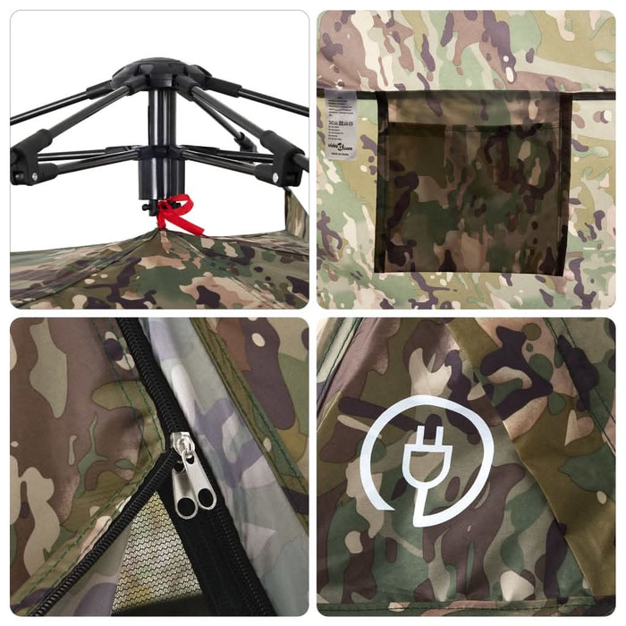 Cort de pescuit pentru 4 persoane, camuflaj, setare rapidă - WALTI WALTI